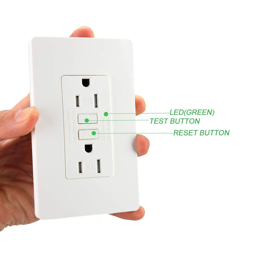 Leviton Smartlockpro Series 15A Self Test Tamper Resistant GFCI Outlet GFTR1-W