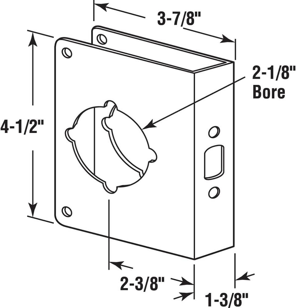 Brushed Stainless Steel Door Lock Reinforcer Plate