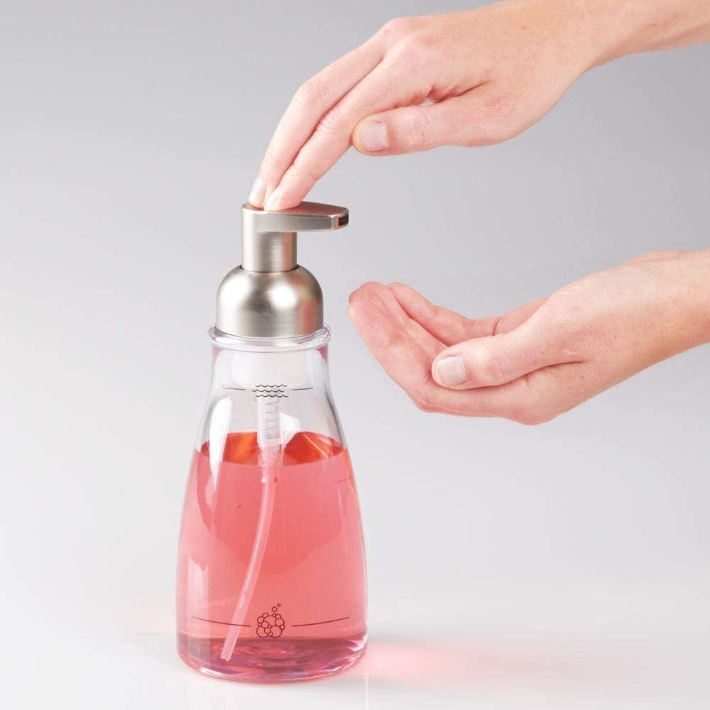 iDesign - Brushed Nickel - Plastic - Soap Dispenser - Clear
