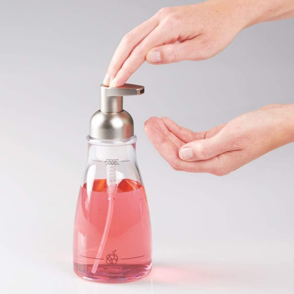 Clear Acrylic Foaming Soap Dispenser with Brushed Nickel Pump