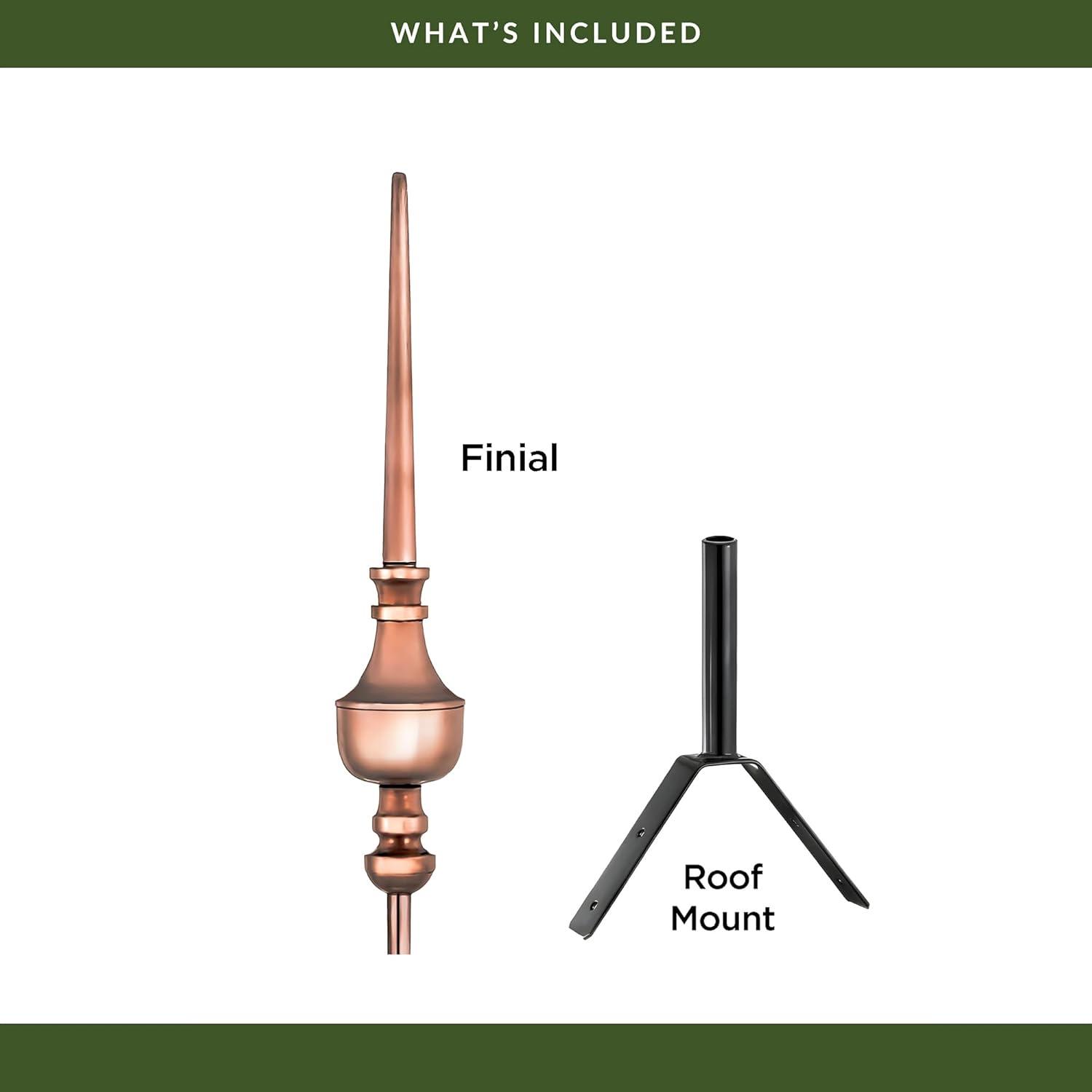 Good Directions Victoria Polished Copper Roof Finial 27 Inches Tall