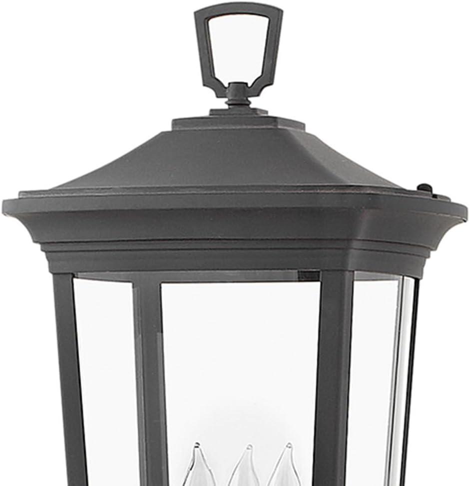 Museum Black Aluminum 3-Light Outdoor Post Lantern with Clear Glass