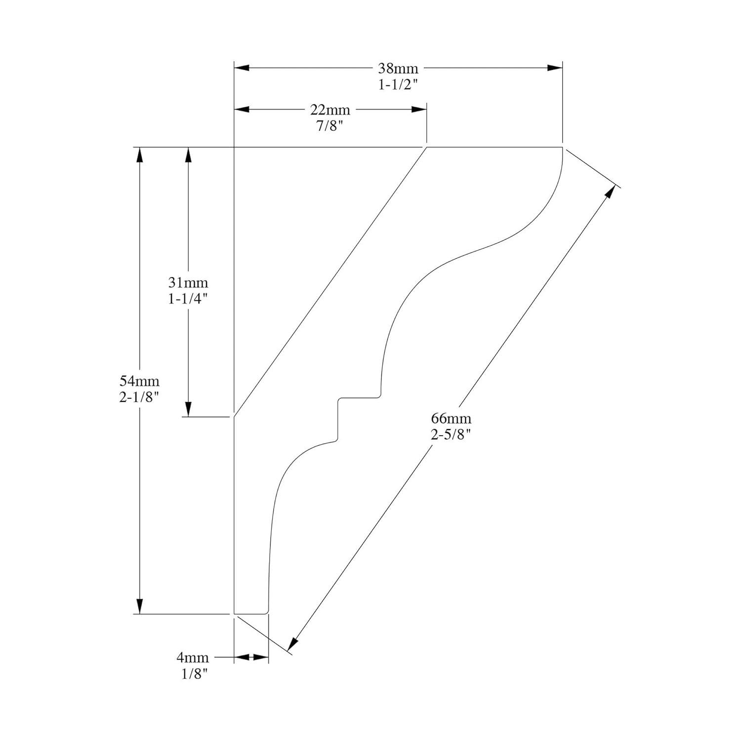 Orac Decor High Impact 1-9/16 in x 2-3/16 in x 78-3/4 in Crown (Set of 7)