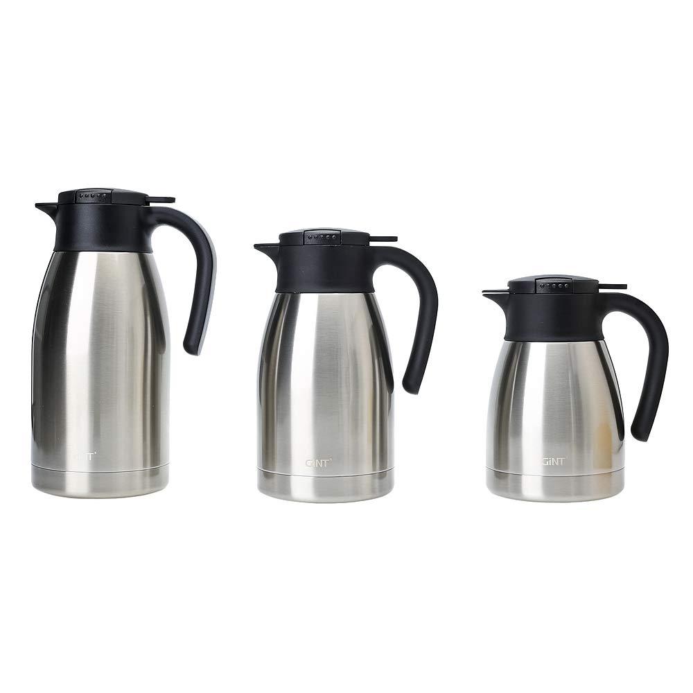 GiNT 51Oz Stainless Steel Thermal Coffee Carafe with Lid/Double Walled Vacuum Thermal Carafe / 12 Hour Heat Retention (Silver, 1.5L)