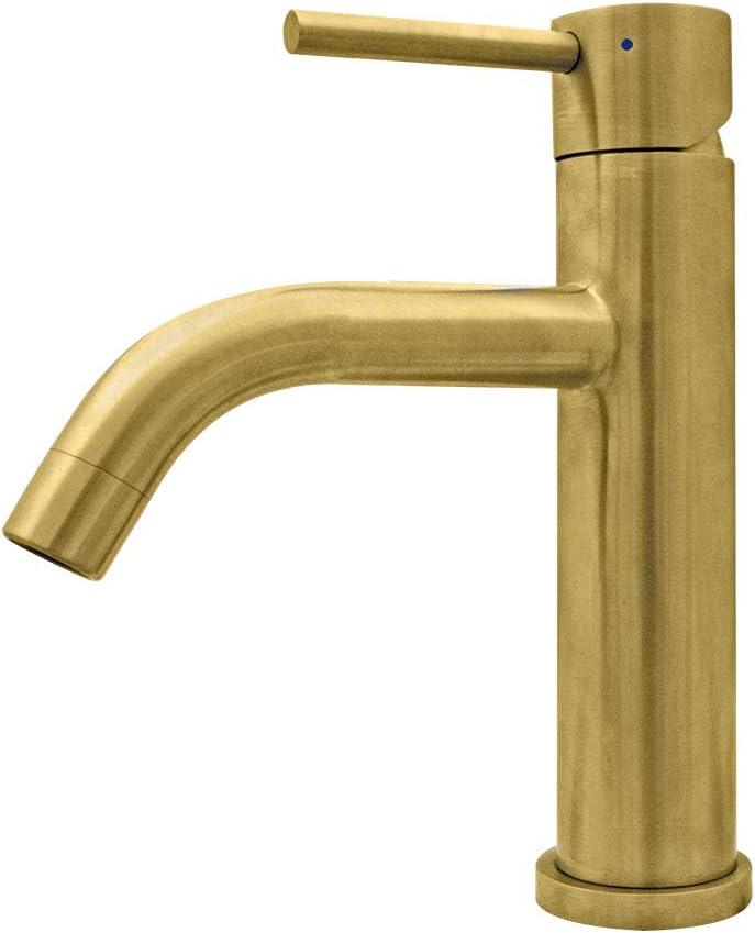Whitehaus Collection Lead-free Solid Stainless Steel Single Lever Elevated Lavatory Faucet
