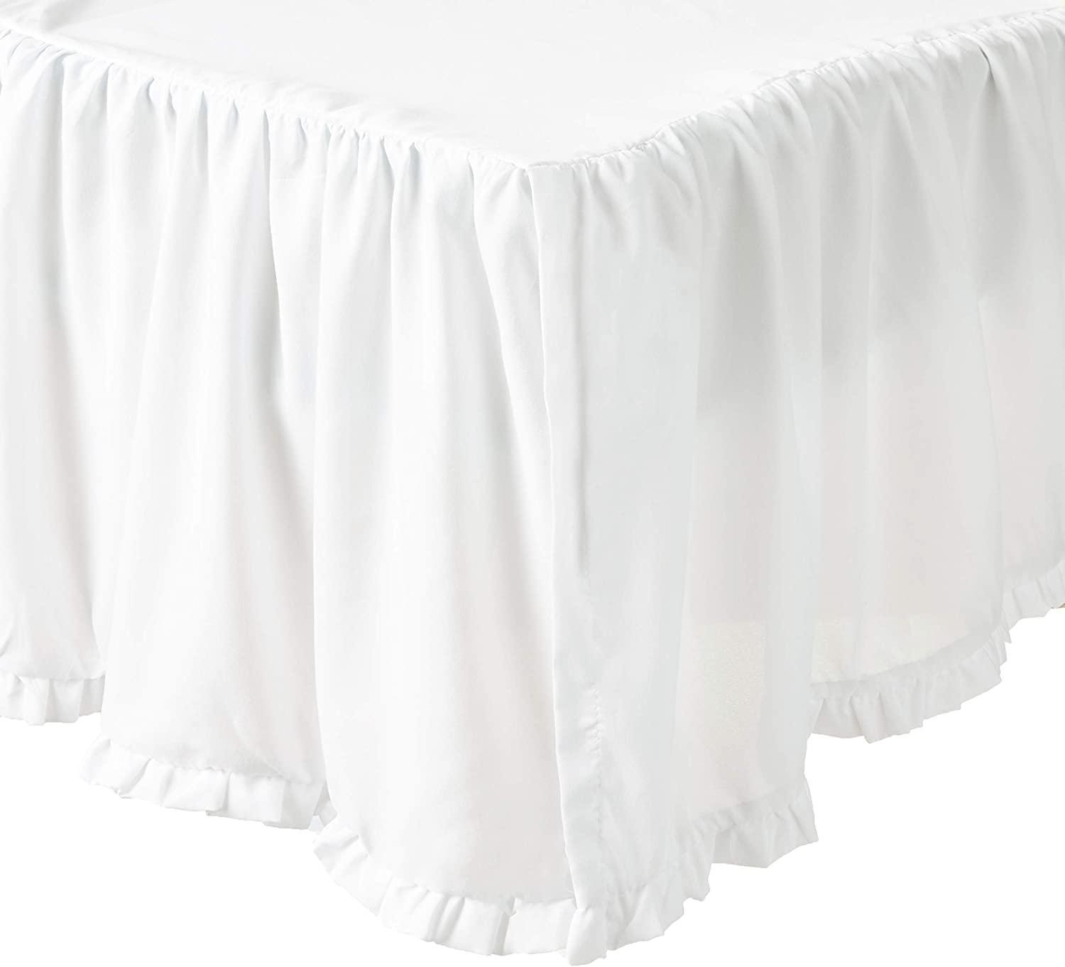 Greenland Home Fashions Sasha White Bed Skirt 15"