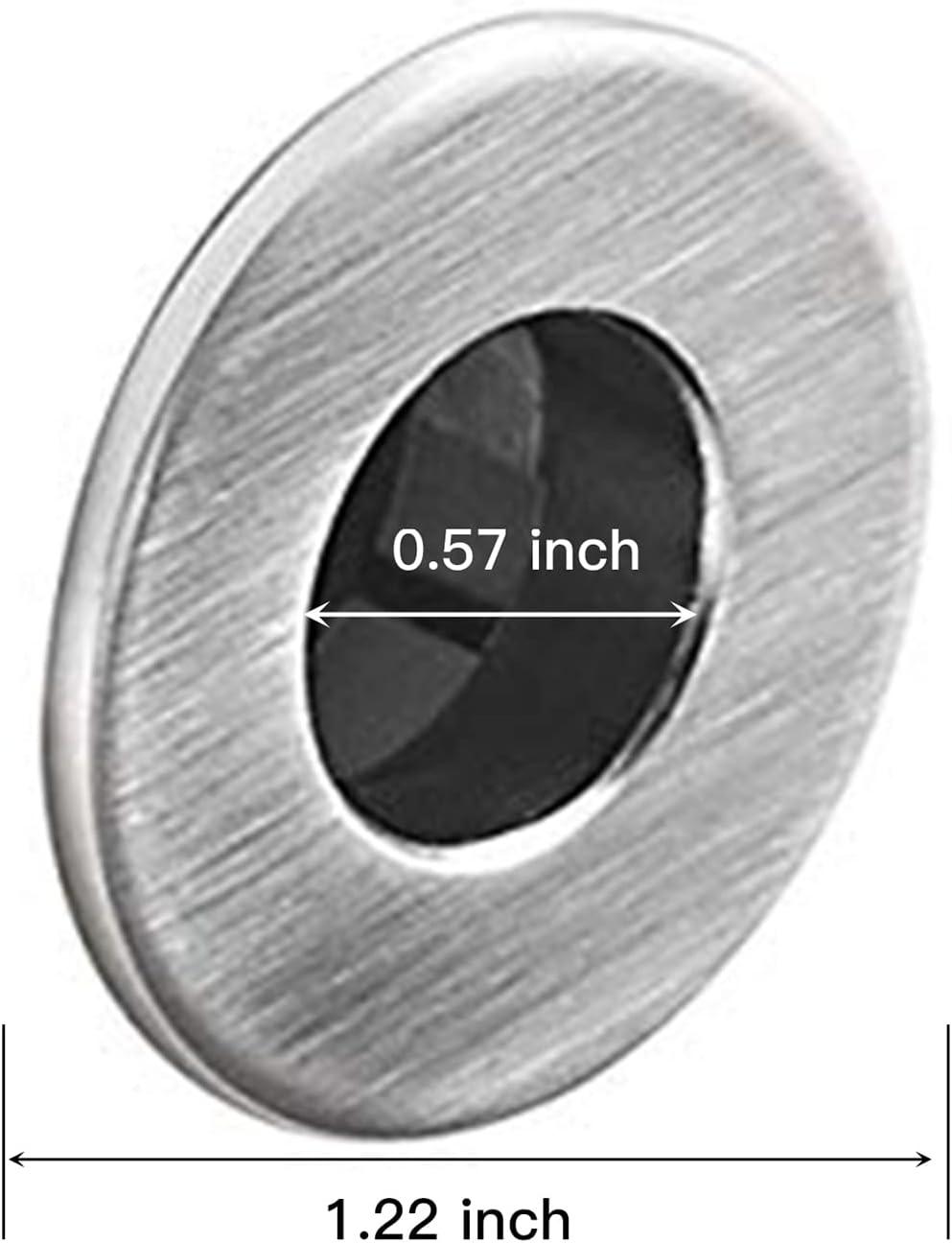 Greenspring Sink Basin Trim Overflow Cover Brass Insert In Hole Round Caps Brushed Nickel(2 Pack)