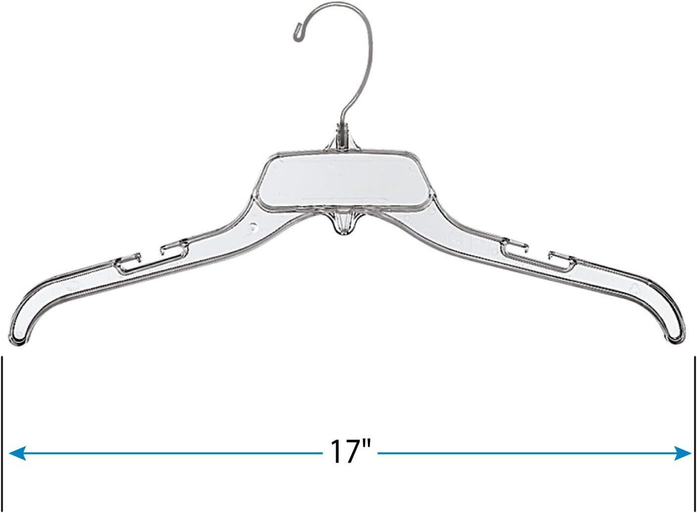 Economy 17 Inch Clear Break-Resistant Plastic Dress Hangers