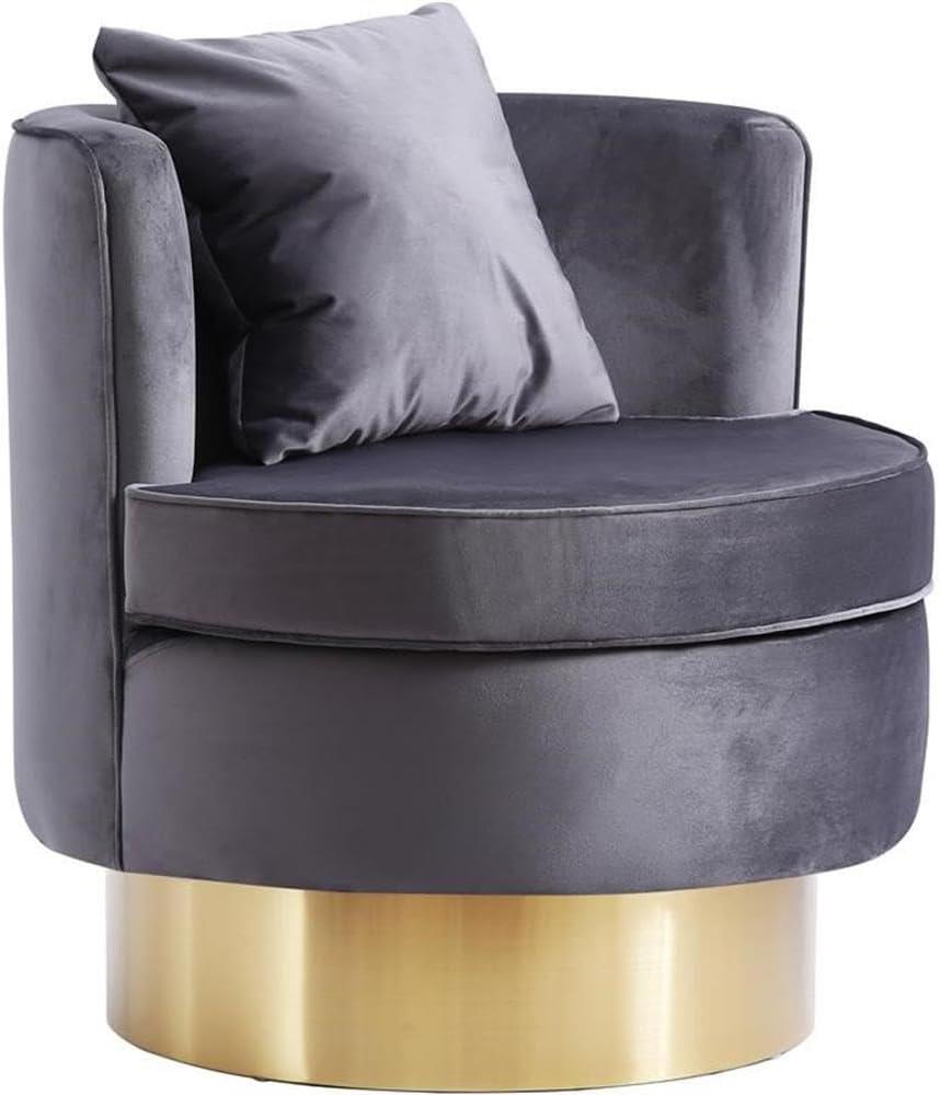 Meridian Furniture Kendra Grey Velvet Swivel Accent Chair