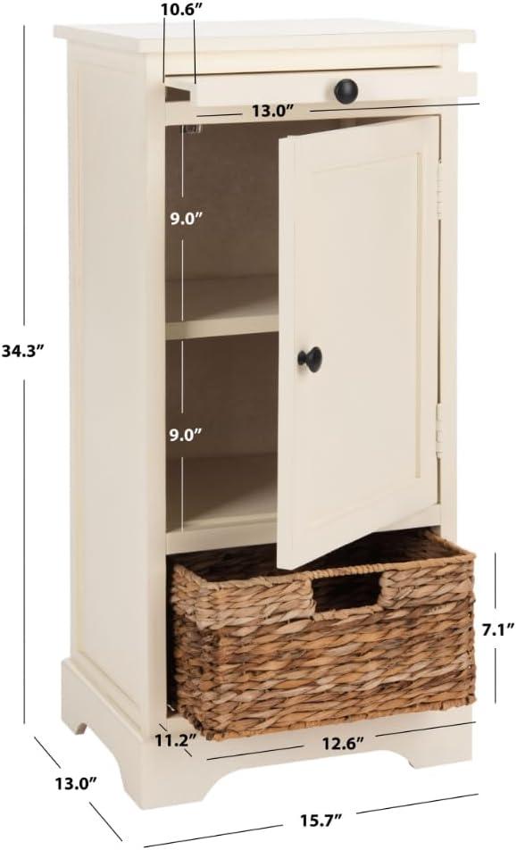 SAFAVIEH Raven Tall Storage Unit Distressed Cream