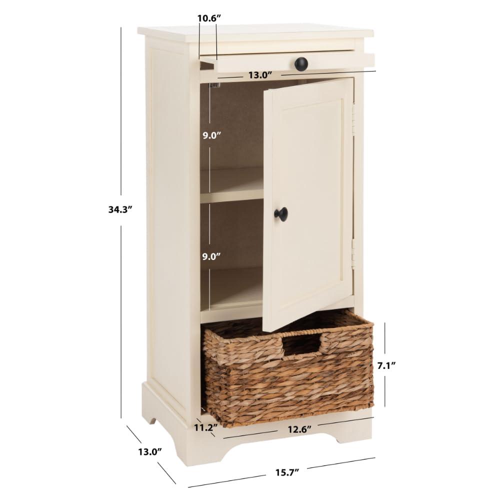 Raven Storage Unit - AMH5703 - Distressed Cream - Safavieh Couture