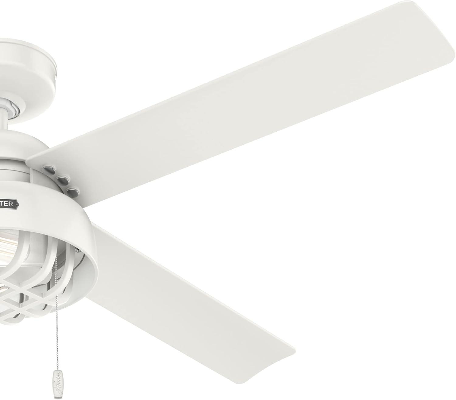 52" Spring Mill 4 - Blade Damp Rated Ceiling Fan With LED Light Kit And Pull Chain