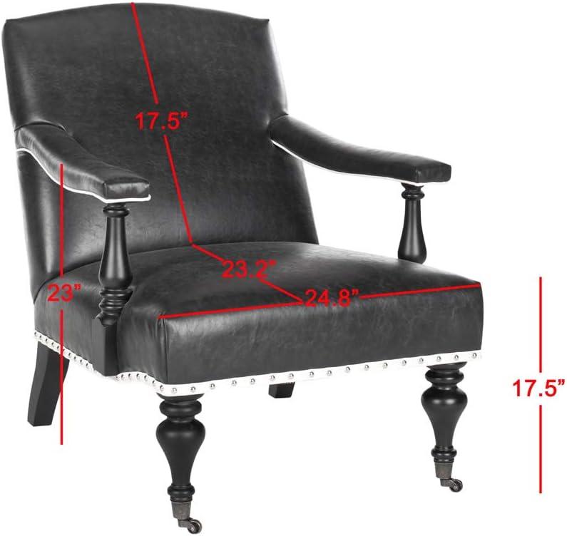 Devona Arm Chair - MCR4731 - Charcoal/White - Safavieh