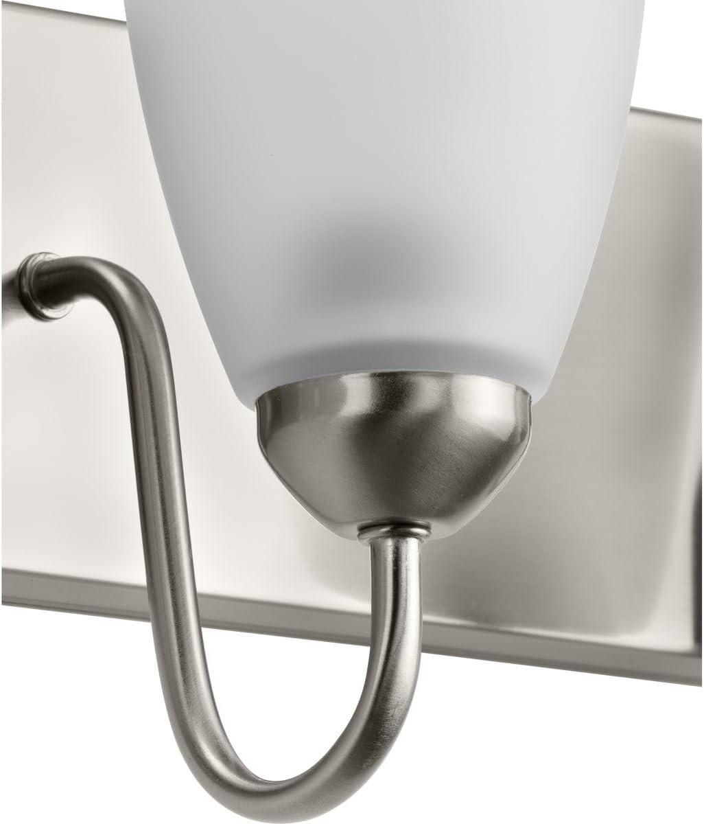 Progress Lighting Gather 6-Light Bath Bracket, Brushed Nickel, Etched Glass Shades