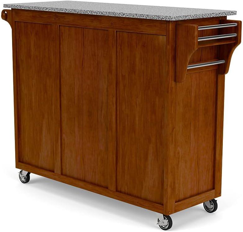 Create-a-Cart Cherry Kitchen Cart with Salt and Pepper Granite Top