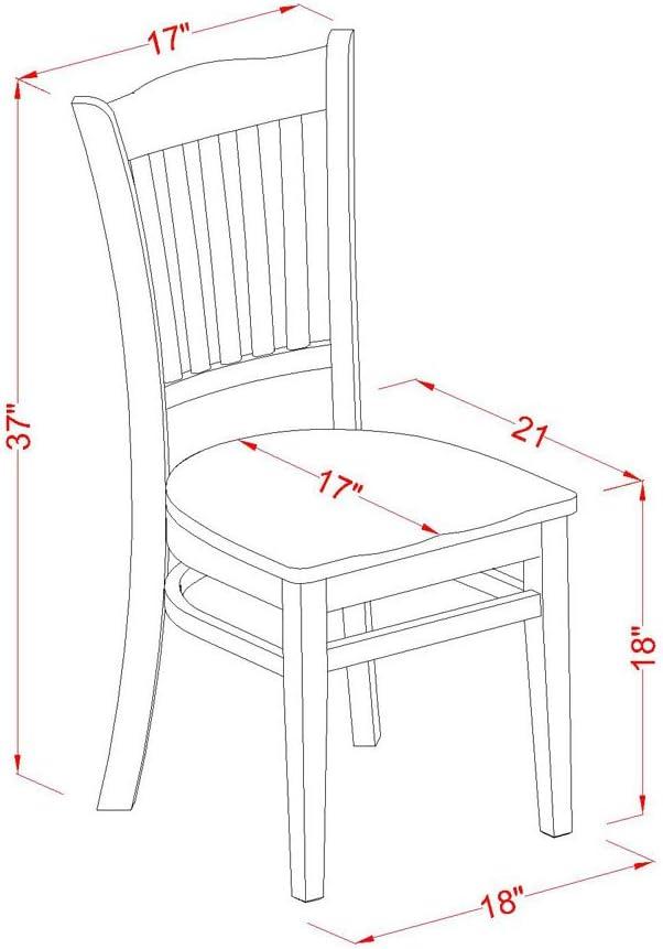 East West Furniture AVGR7-OAK-W 7 Piece Formal Dining Room Set-Oval Dinette Table With Leaf and 6 Dining Chairs