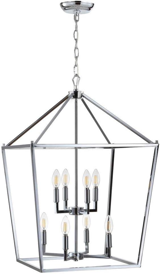 Pagoda 20" Chrome LED Lantern Pendant Light