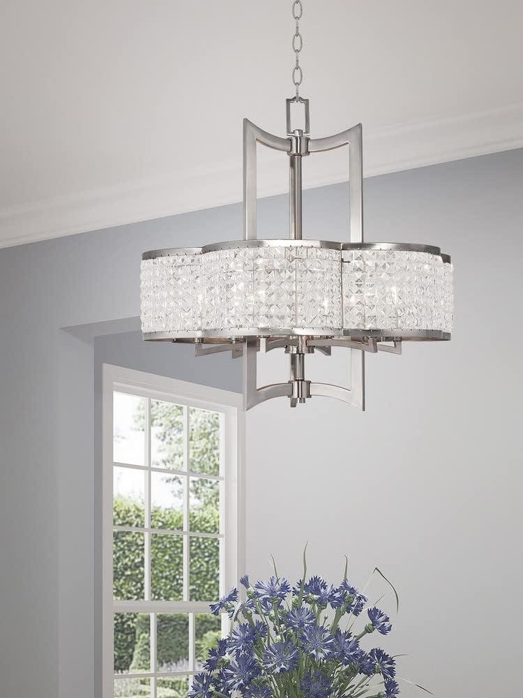 Palacial Bronze 6-Light Chandelier with Clear Crystal Shade