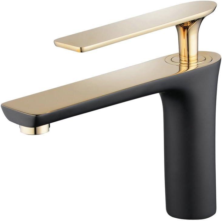 Matte Black and Gold Stainless Steel Bathroom Faucet