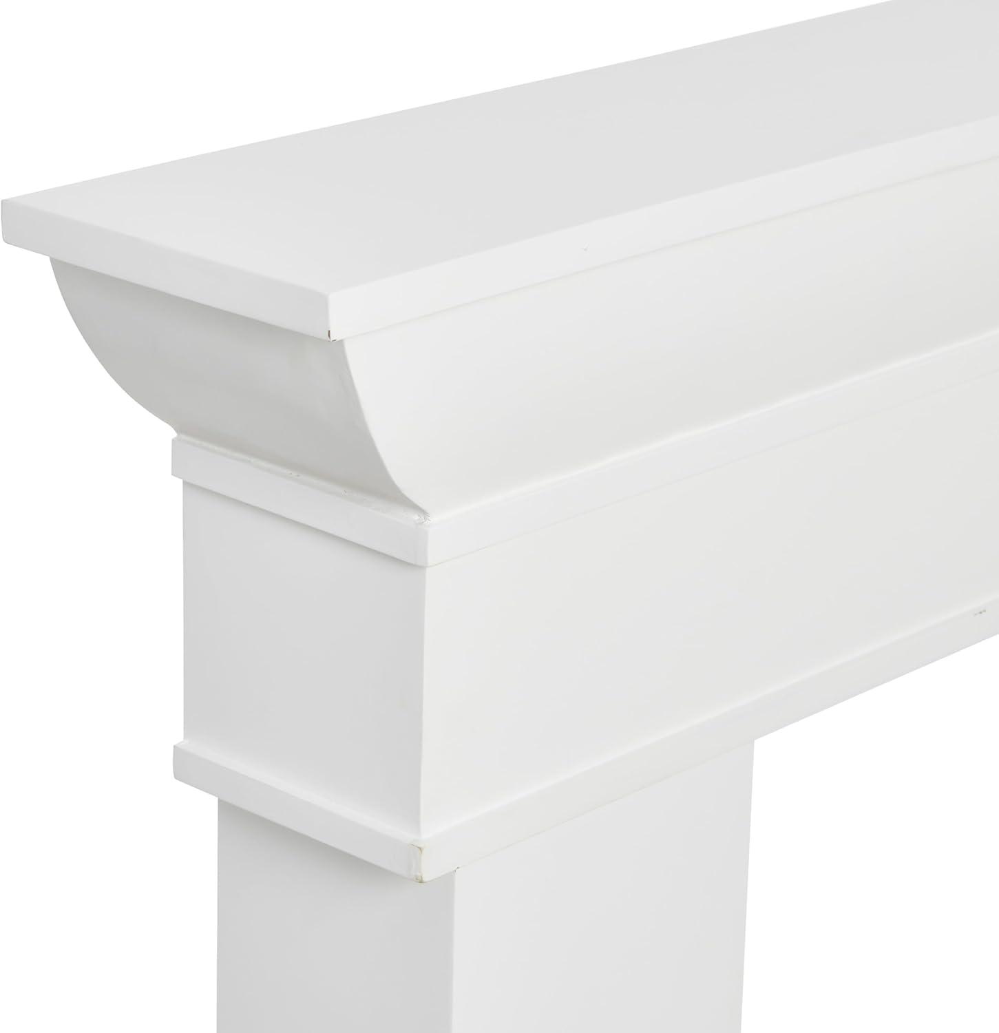 Storied Home Monolith Decorative Fireplace Mantel White: Fir Wood & MDF, Wall Mount, 49.625"H