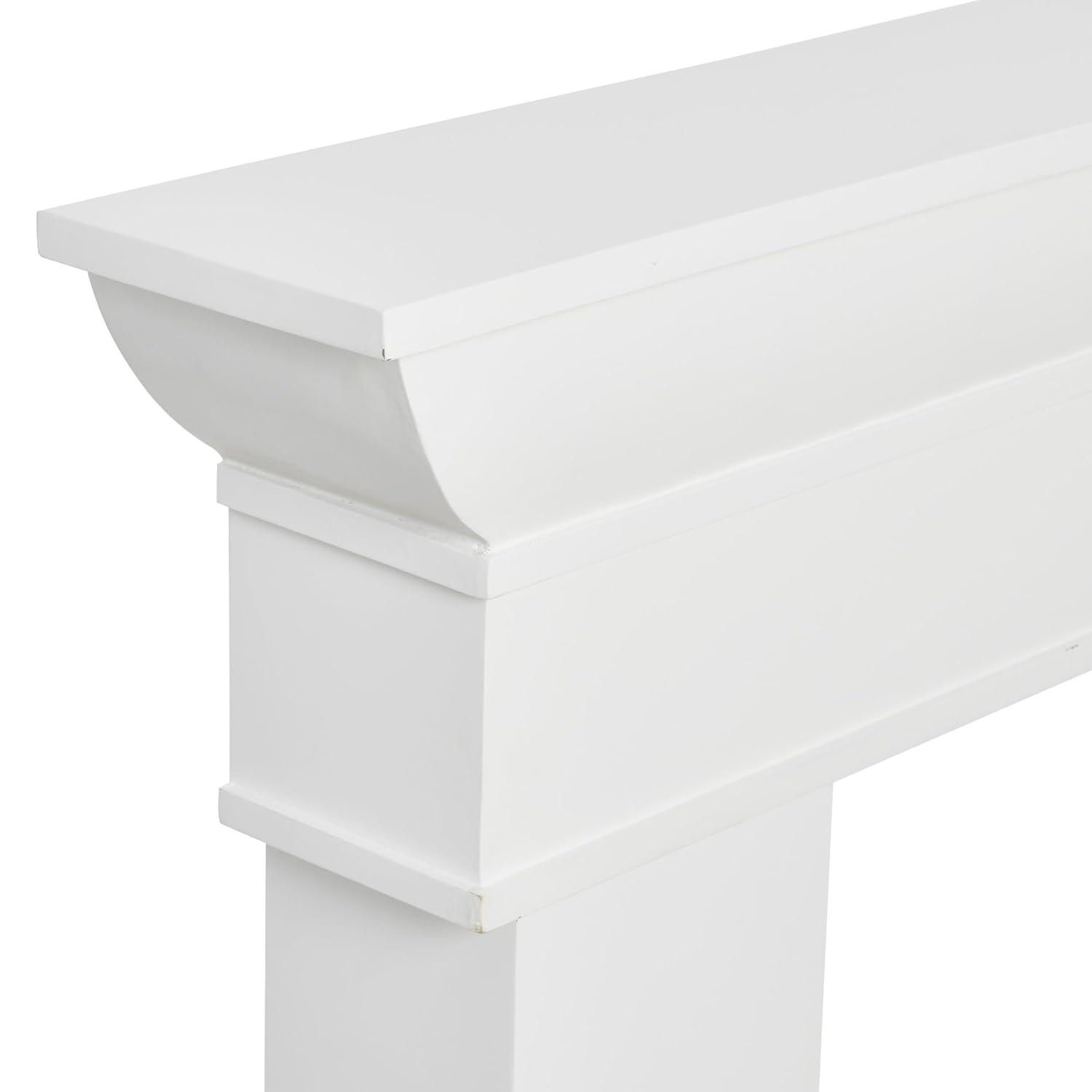 Storied Home Monolith Decorative Fireplace Mantel White: Fir Wood & MDF, Wall Mount, 49.625"H