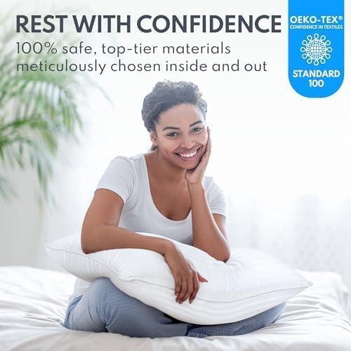 Fapo Bed Pillows for Sleeping King Size with Cotton Cooling Cover, Pillows for Bed, 2-Pack