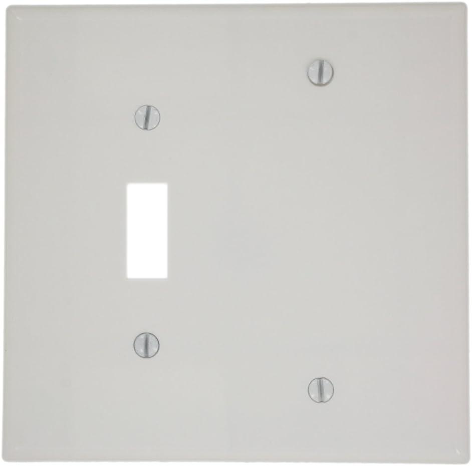 White Midway Size 2-Gang 1-Toggle 1-Blank Wallplate