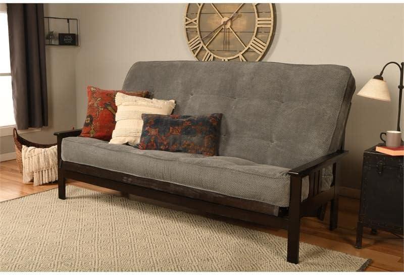 Thunder Gray Tufted Queen Fabric Sleeper Futon Mattress