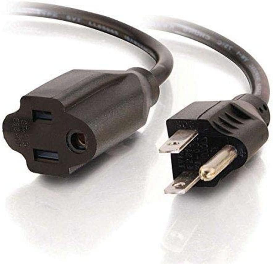 C2G 29932 16 AWG Outlet Saver Power Extension Cord (NEMA 5-15P to NEMA 5-15R) TAA Compliant, Black (8 Feet, 2.43 Meters)