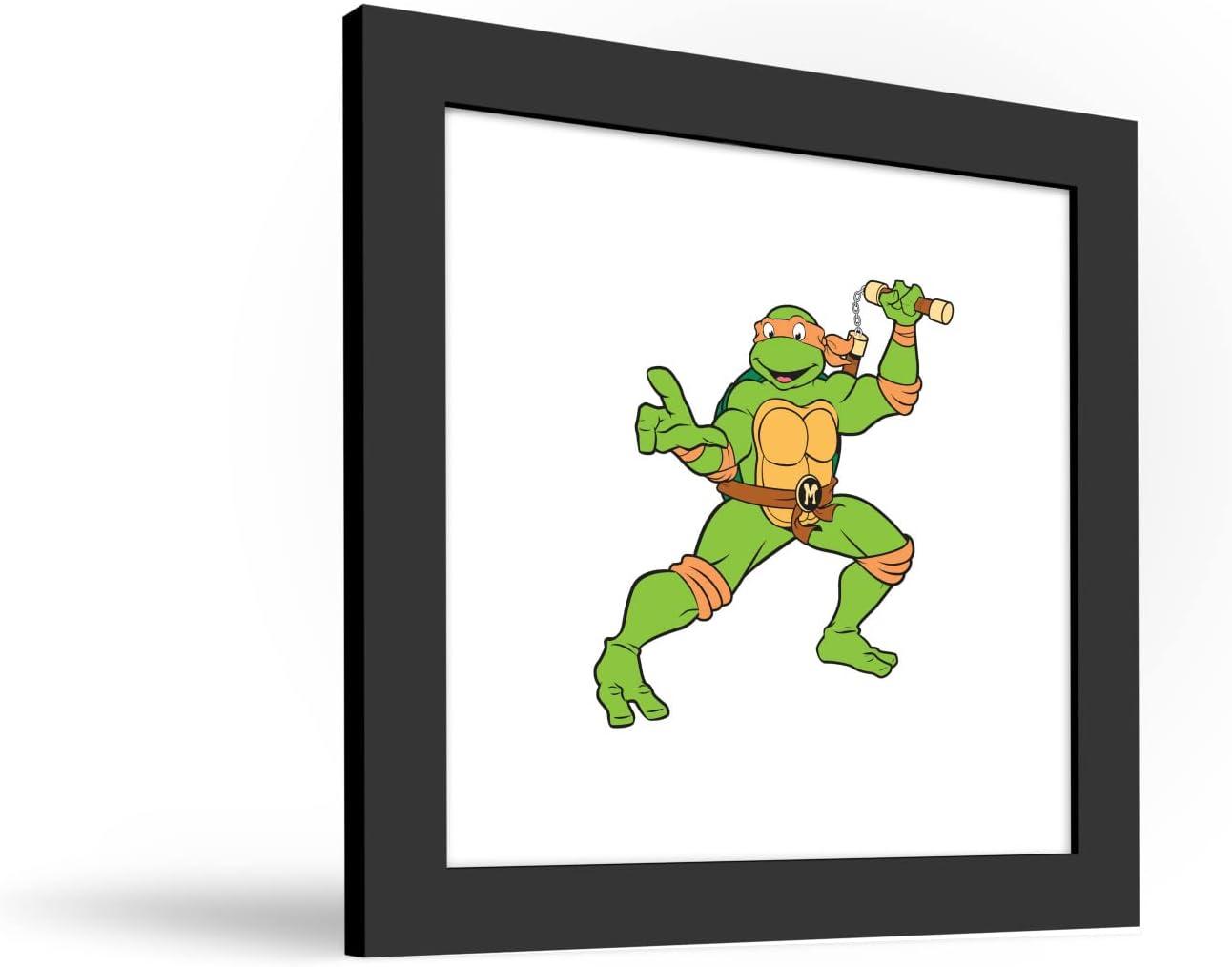 Gallery Pops Nickelodeon Teenage Mutant Ninja Turtles - Michelangelo Wall Art, Black Framed Version, 12" x 12"