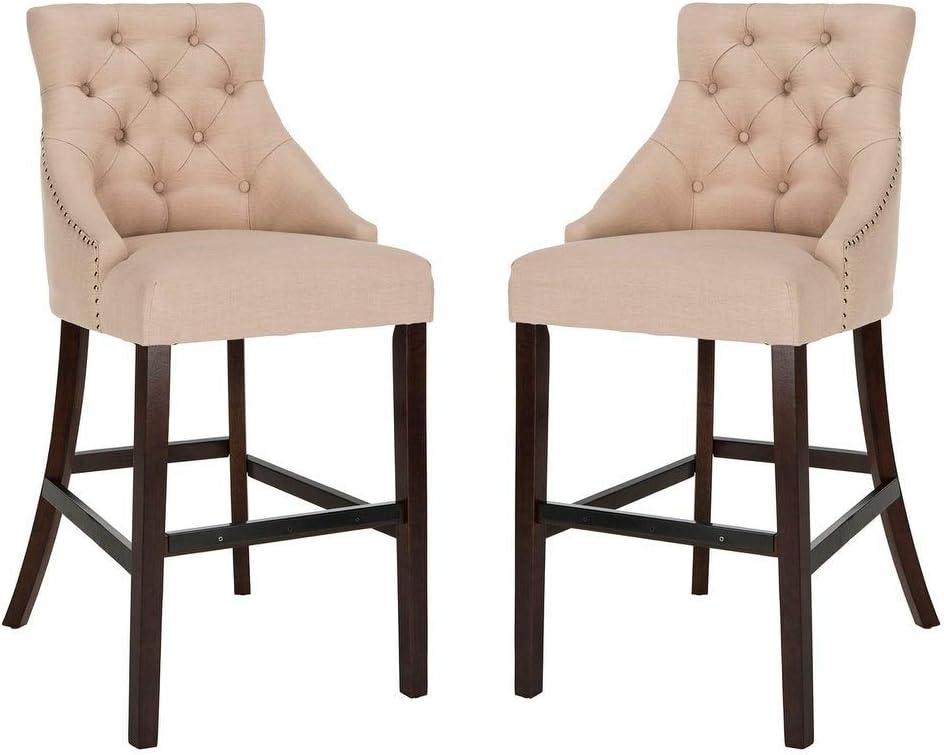 Safavieh Eleni Tufted Wing Back Bar Stool | Wayfair
