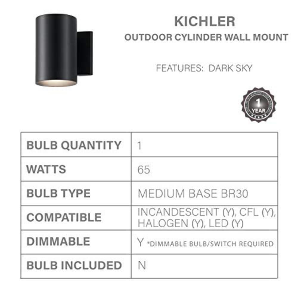 Kichler Lighting 1 - Light Wall Light in  Black