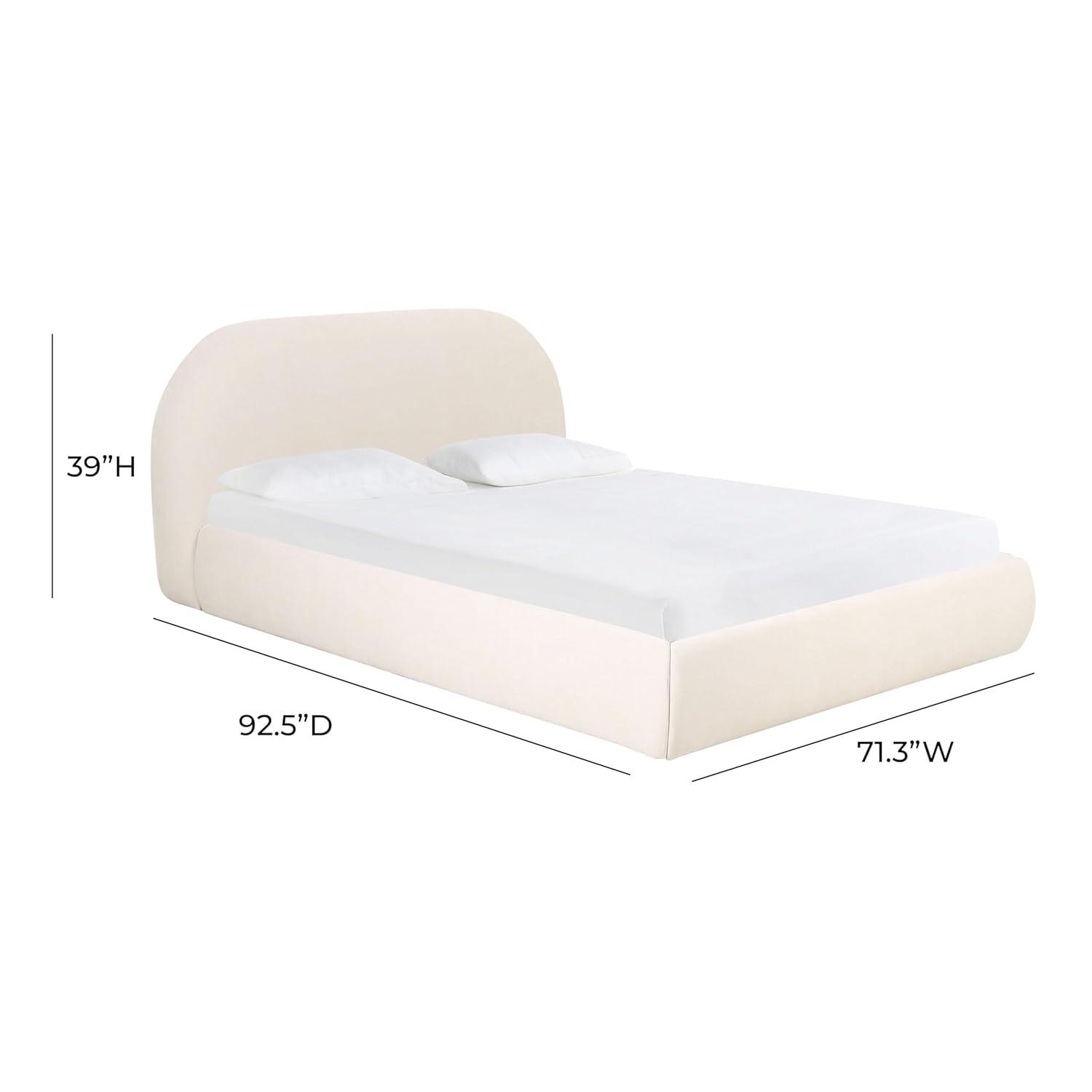 Tov Furniture Bara Cream Textured Velvet Queen Bed