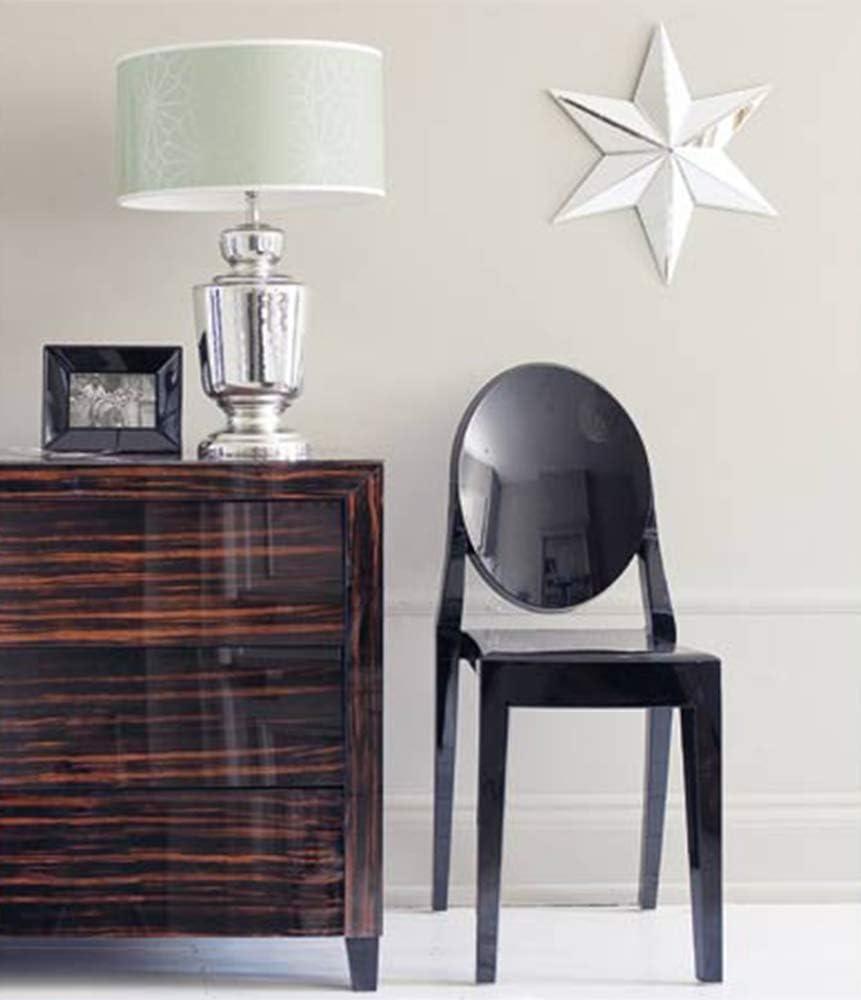 2xhome Modern Contemorary Dining Ghost Side Chair Stackable Victorian Acrylic Plastic Vanity Chair, Black
