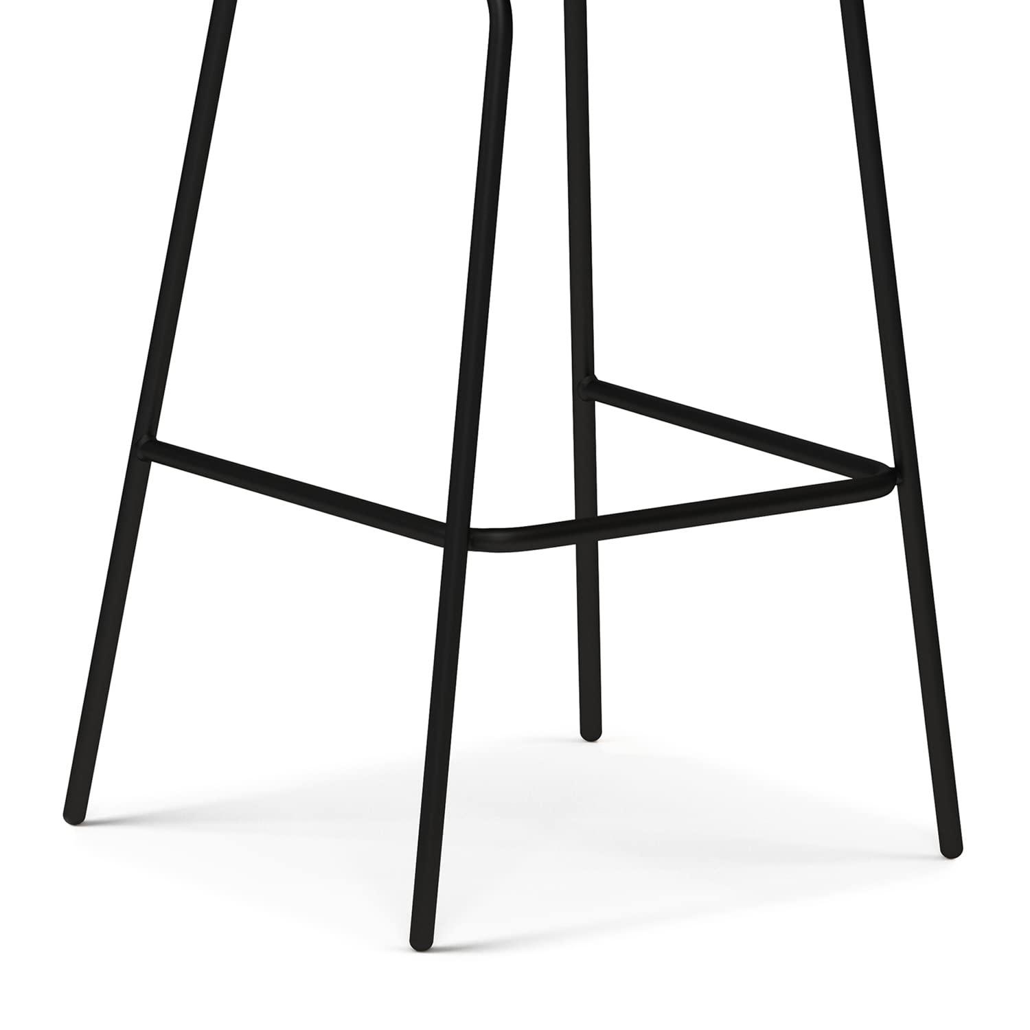 Simpli Home Jolie Upholstered Vegan Faux Leather Contemporary Counter Stool with Padded Bucket Seat and Footrest | Wayfair