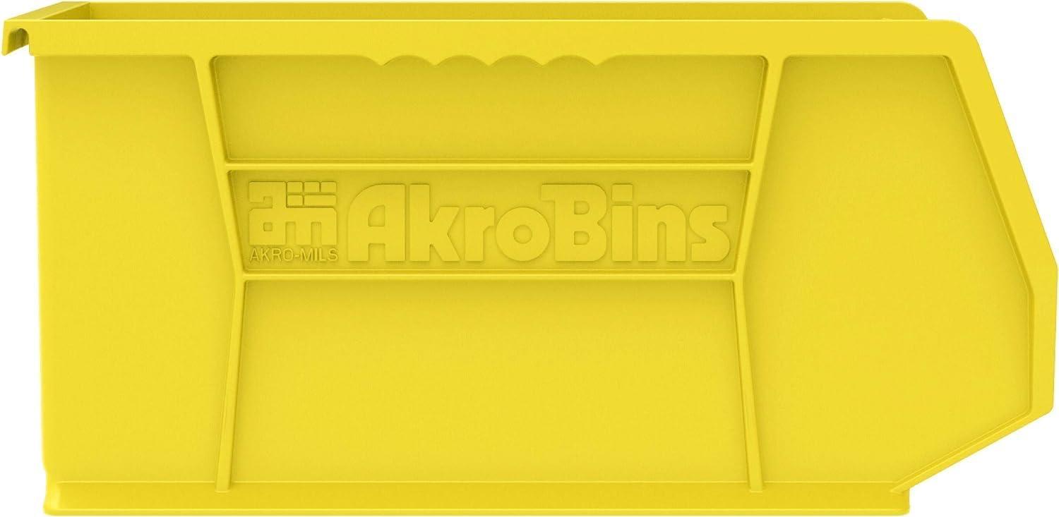 Yellow Stackable Plastic Storage Bin, 15 x 8 x 7 Inches