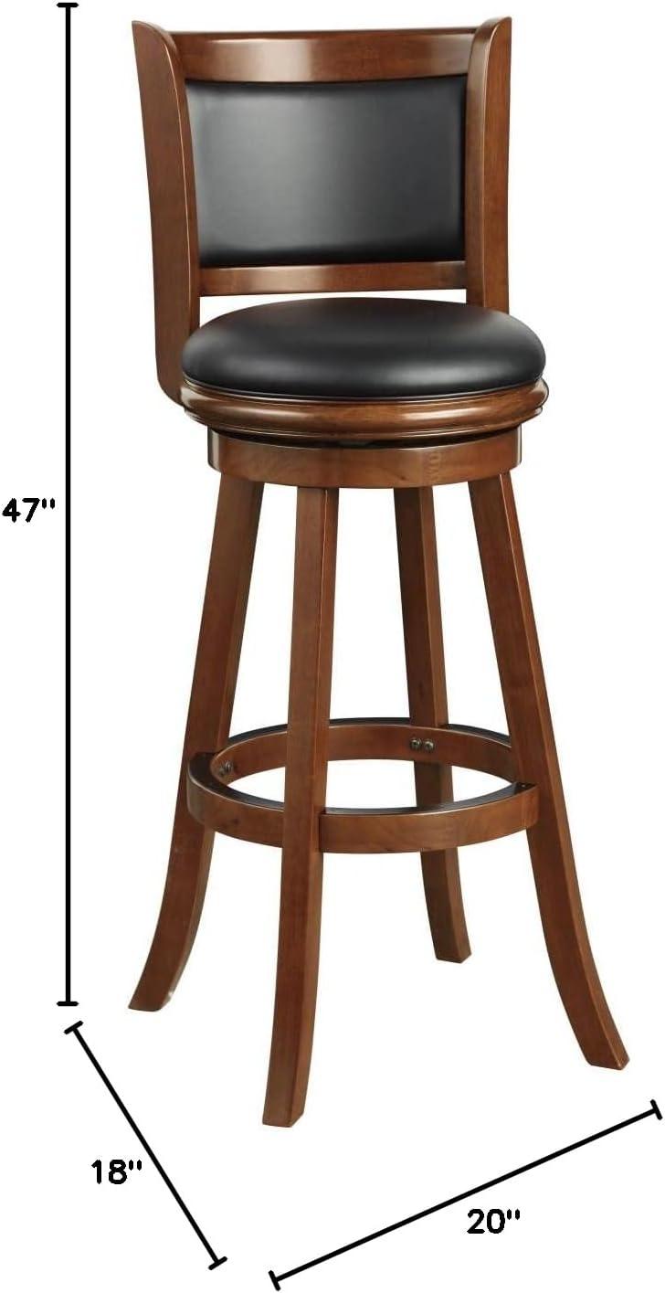 34" Extra Tall Augusta Swivel Barstool Cherry - Boraam: Modern Faux Leather, 360-Degree Swivel