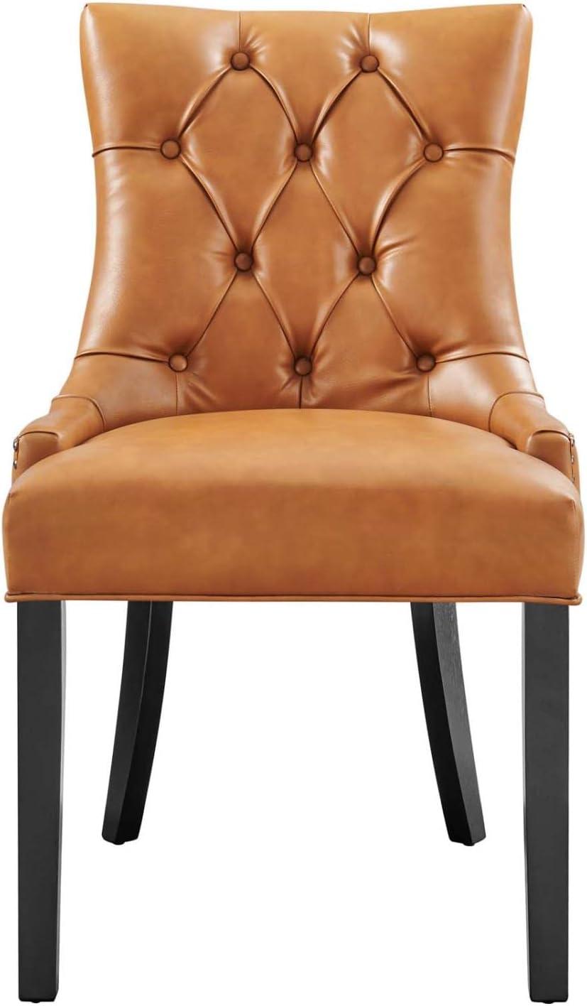 Modway Regent Vinyl Dining Chair Black: Upholstered, Wood Frame, Spot Clean, No Tools Assembly