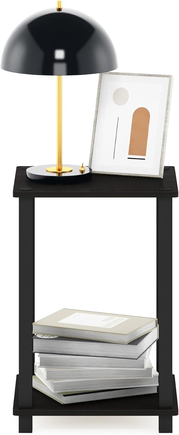 Furinno Simplistic End Table, Small, Set of 2, Espresso/Black