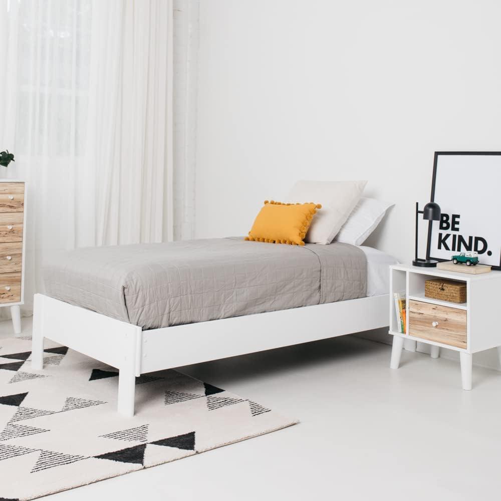 Twin Piperton Platform Bed White - Signature Design by Ashley: Modern Style, No Box Spring Needed