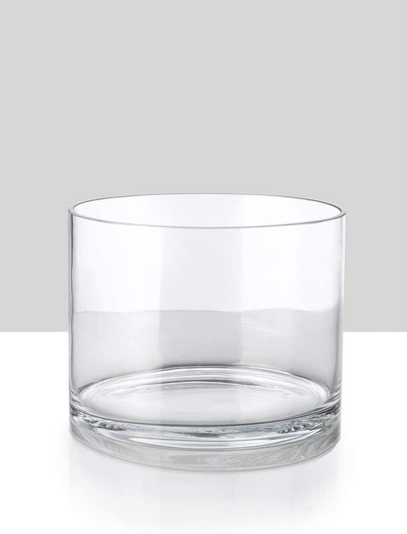 Clear Glass 8" Tabletop Hurricane Vase Set