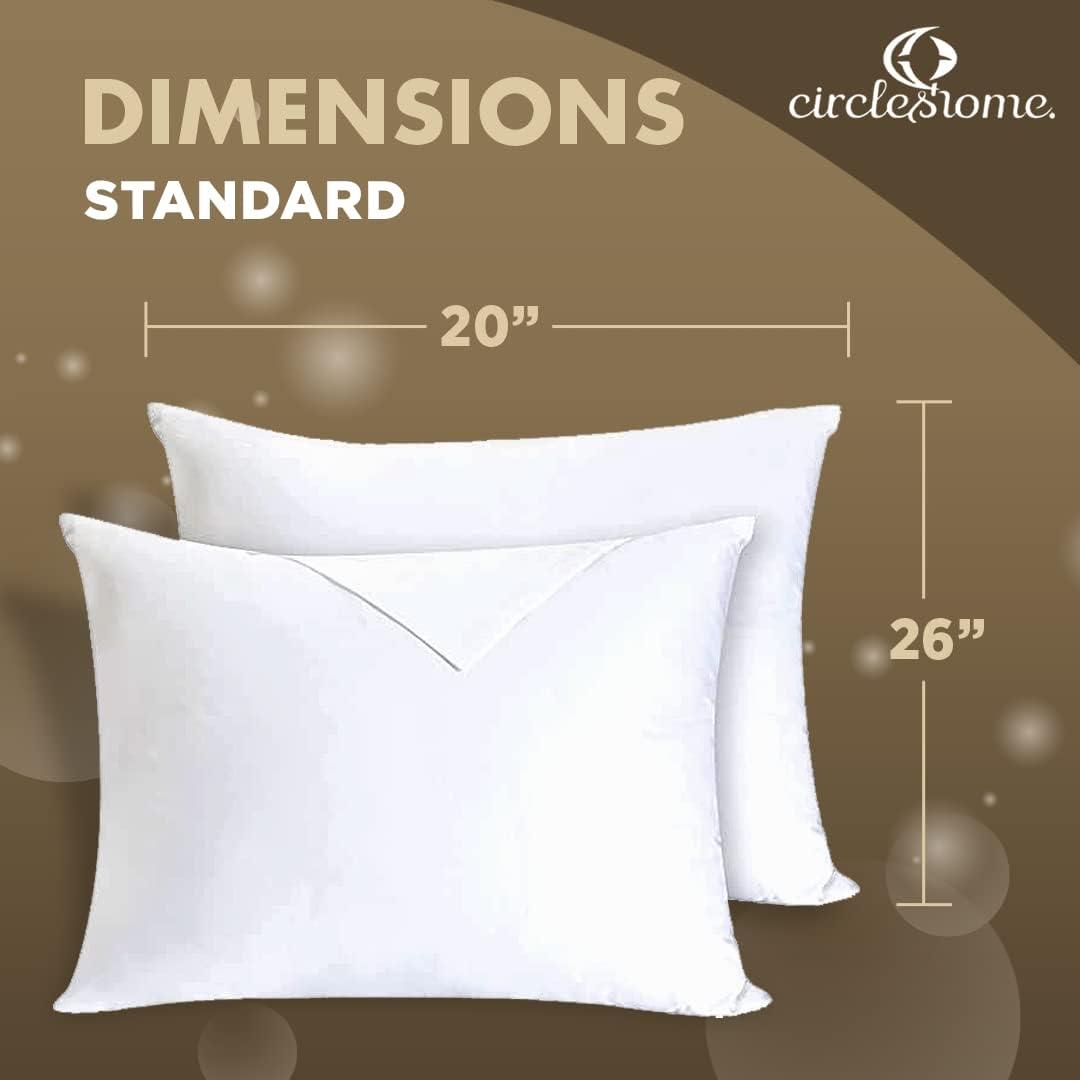 Circles Home 100% Cotton Breathable Standard Pillow Protector – White (2 Pack)