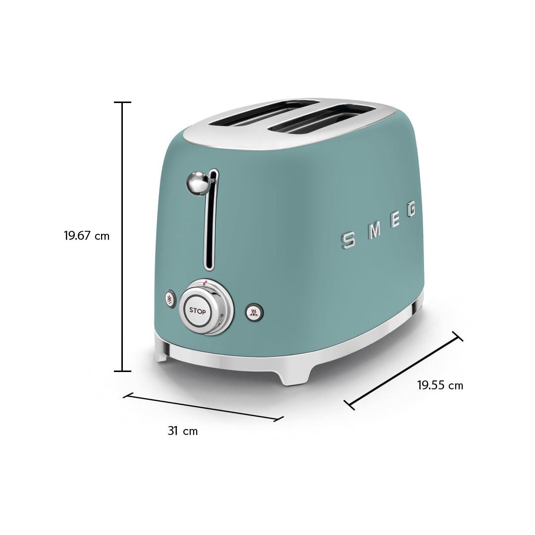 SMEG Matte Jade Green 2-Slice Retro Toaster