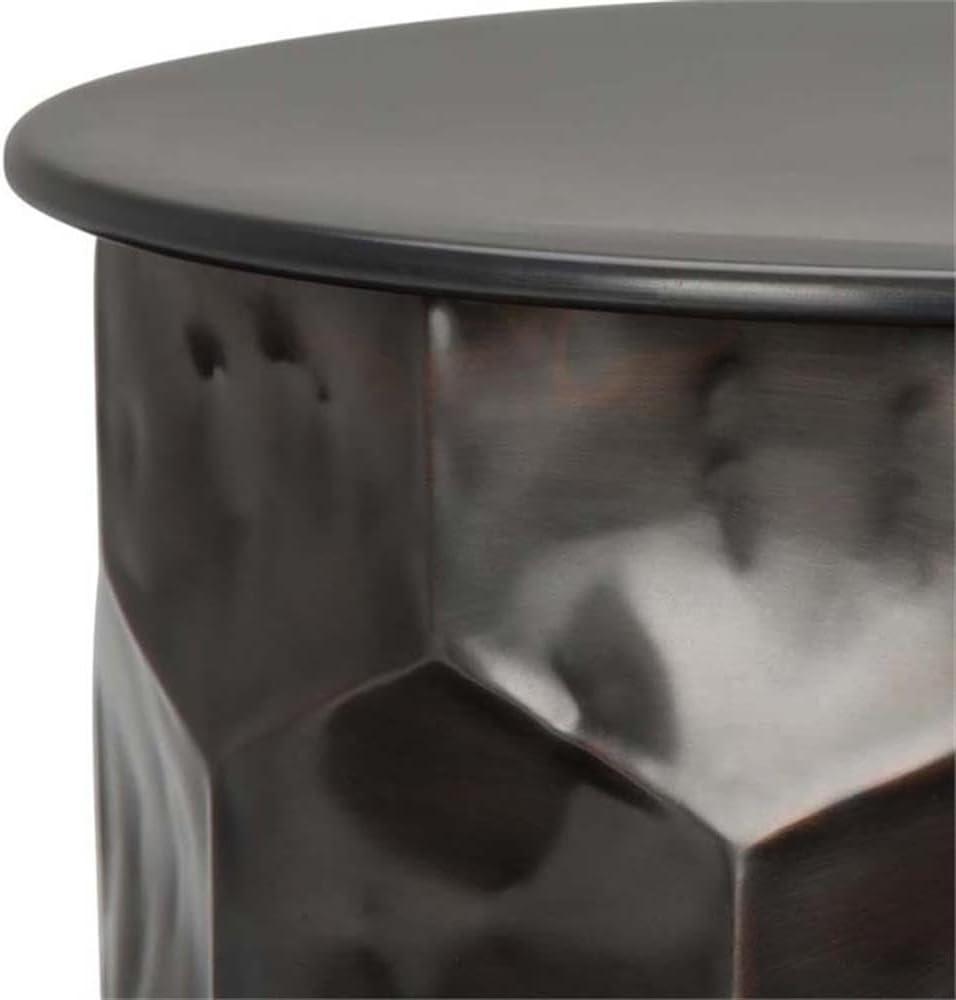 Simpli Home Whitney 17"W Metal Industrial End Table with Storage and Honeycomb Design, Assembled