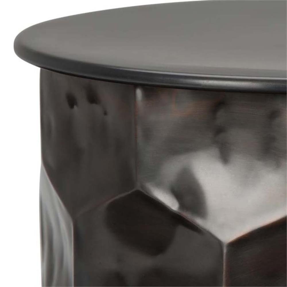 Simpli Home Whitney 17"W Metal Industrial End Table with Storage and Honeycomb Design, Assembled