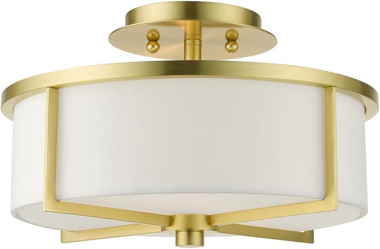 Livex Lighting Wesley 2 - Light Semi-Flush Mount in  Satin Brass