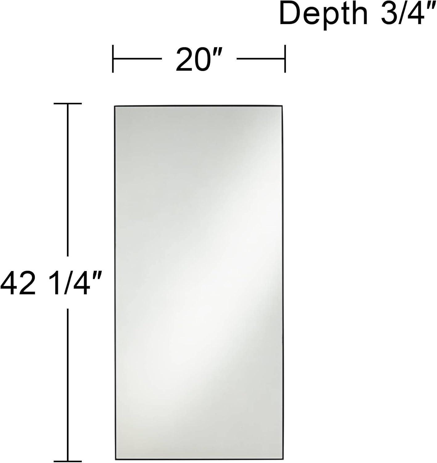 Noble Park Aryn Rectangular Vanity Accent Wall Mirror Modern Matte Black Iron Frame 20" Wide for Bathroom Bedroom Living Room Office House Entryway