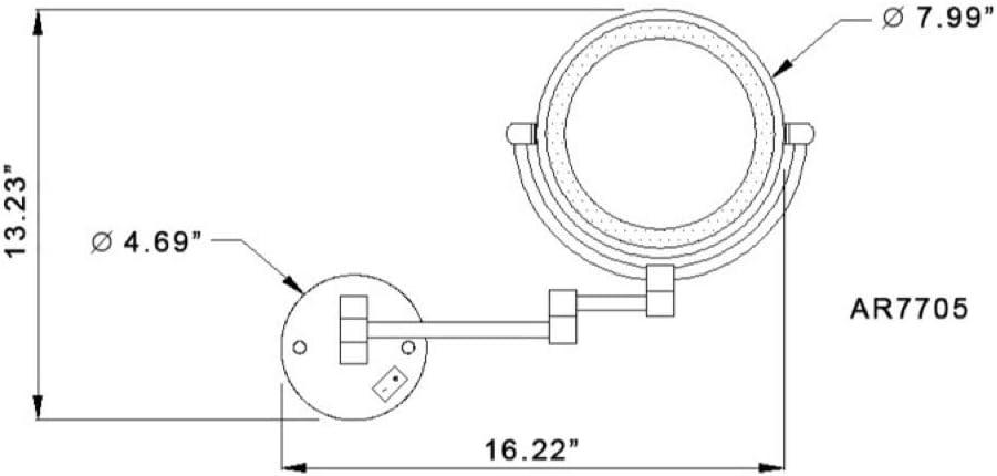 Nickel Round LED Wall Mounted Magnifying Mirror