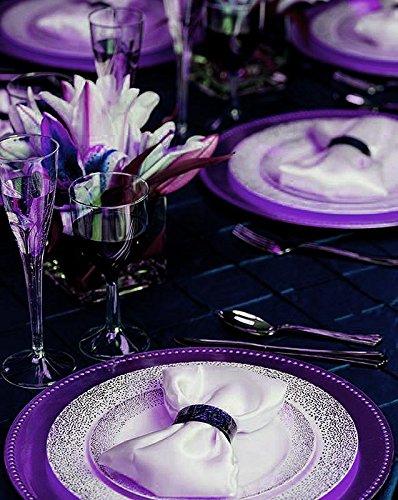 Efavormart 24 pcs 13" Purple Round Charger Plates Dinner Chargers for Tabletop Decor Holiday Wedding Catering Event Decoration
