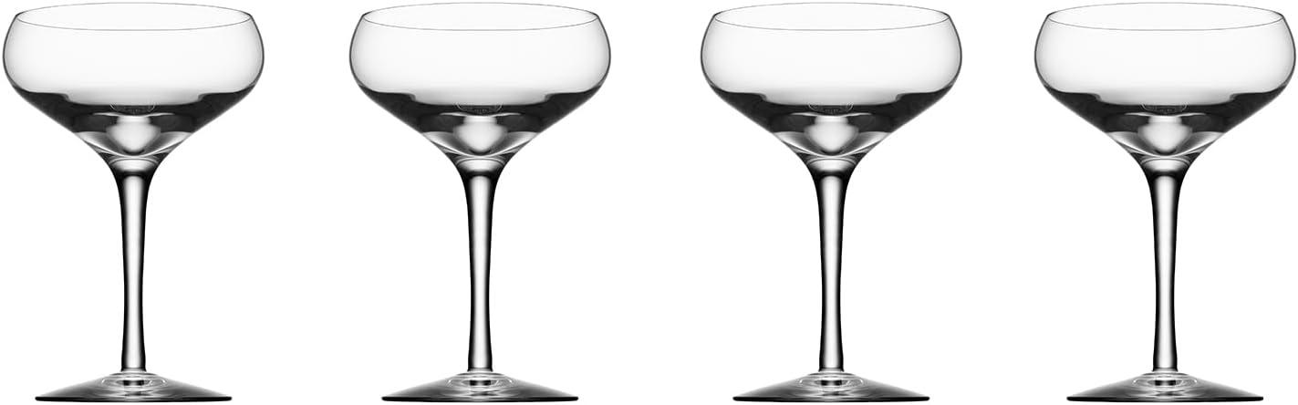 Orrefors Glass Coupe, Set of 4, 4 Count (Pack of 1), Clear